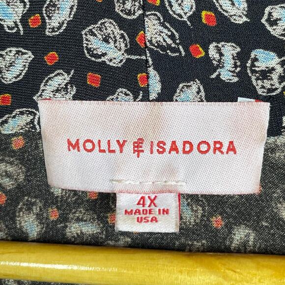 Molly Isadora Women's Plus Size 4X Maxi Dress Leaf Motif Surplice Neckline - Picture 6 of 6